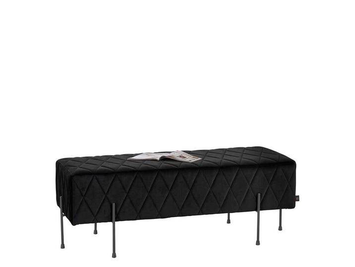 Moderne Polsterbank in Schwarz Samt 100 cm breit von Pharao24.de