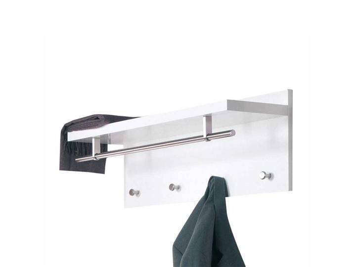 Moderne Wandgarderobe in Weiß Hochglanz lackiert 4 Kleiderhaken von Pharao24.de