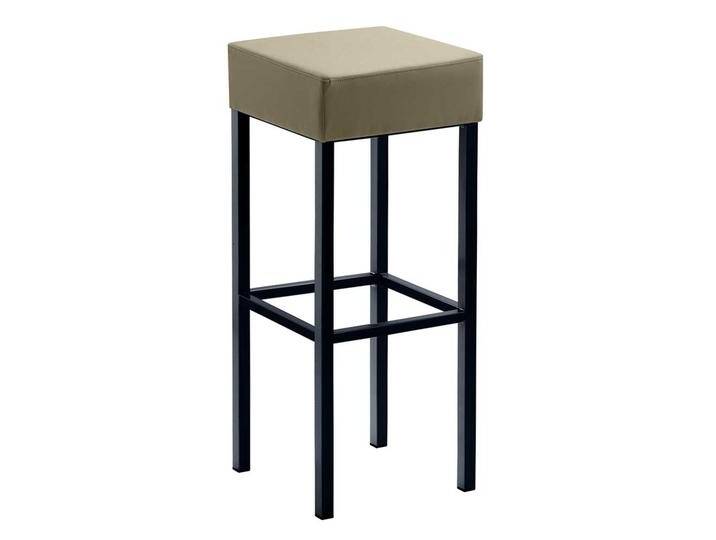 Moderner Barhocker in Taupe und Schwarz Vierfußgestell aus Metall von Pharao24.de