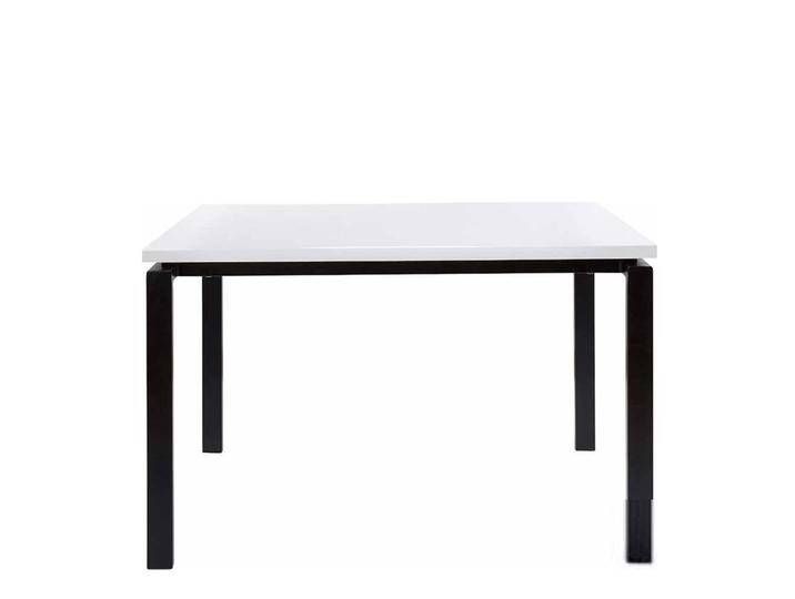 Moderner Esstisch in Weiß Hochglanz Metallgestell in Schwarz Moderner Esstisch in Weiß Hochglanz Metallgestell in Schwarz von Pharao24.de