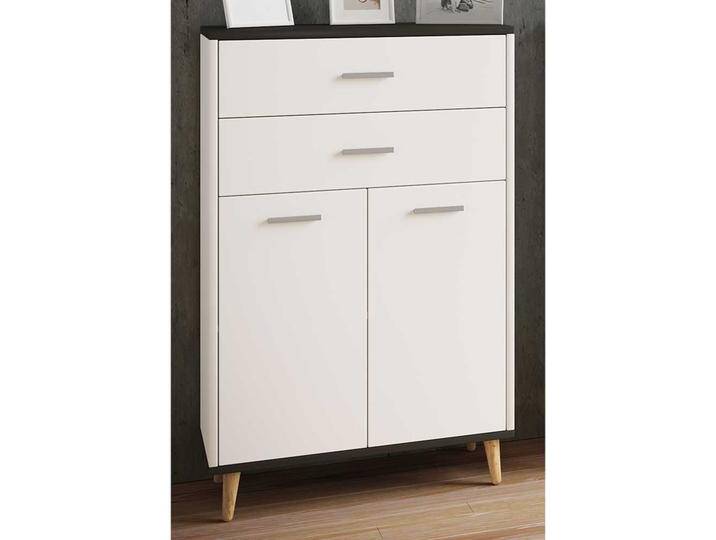 Modernes Highboard mit Schubladen in Weiß Anthrazit von Pharao24.de