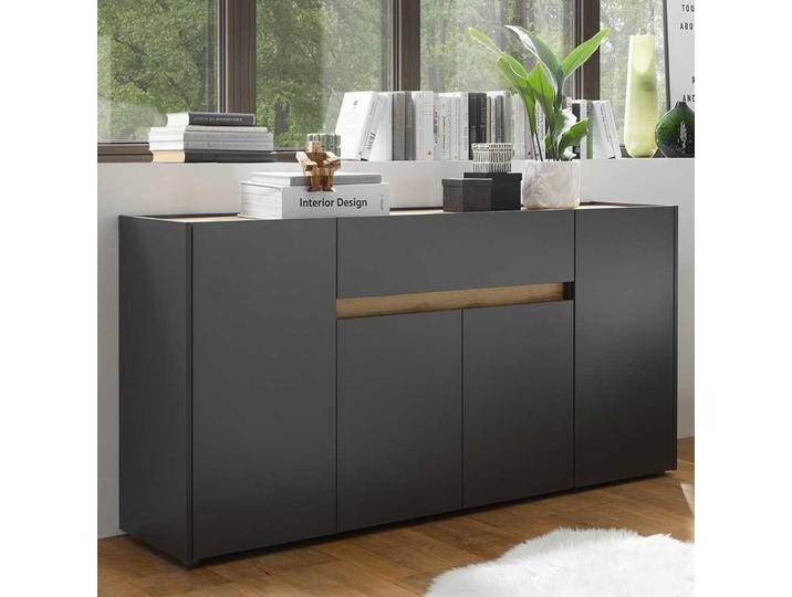 Modernes Sideboard in Anthrazit und Wildeiche Optik 170 cm breit von Pharao24.de