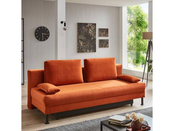 Modernes Zweisitzer Sofa in Kupferfarben Federkern von Pharao24.de