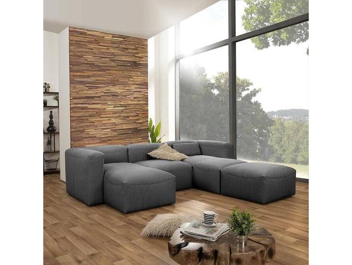 Modulsofa mit Armlehnen Flachgewebe (vierteilig) von Pharao24.de