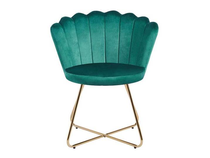 Muschelstühle Grün Gold im Retrostil Gestell aus Metall (2er Set) von Pharao24.de