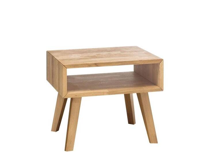Nachtkommode Eiche Bianco aus Massivholz Skandi Design von Pharao24.de