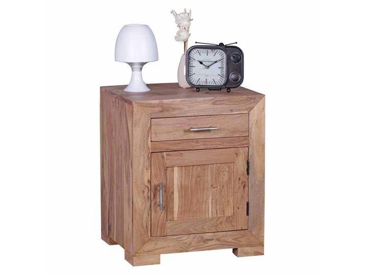 Nachtkommode aus Akazie Massivholz 50 cm breit von Pharao24.de