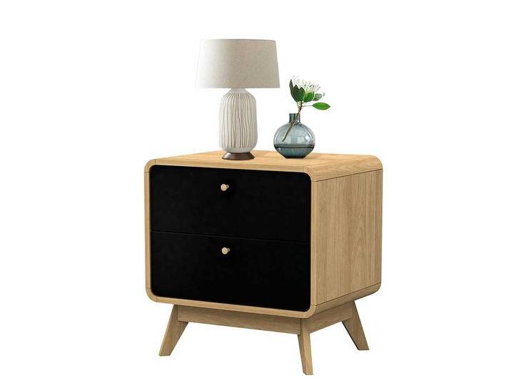 Nachtkonsole in Schwarz und Eichefarben Skandi Design Nachtkonsole in Schwarz und Eichefarben Skandi Design von Pharao24.de