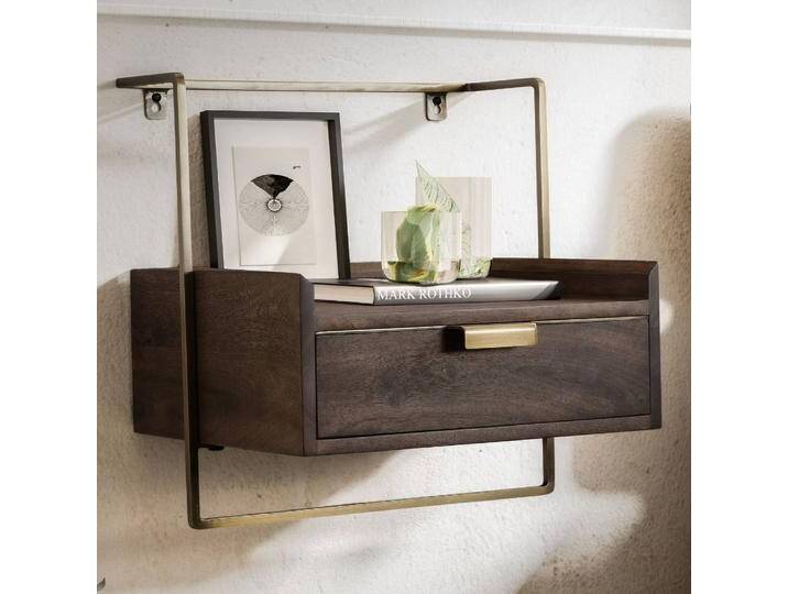 Nachttisch Nachtschrank in Dunkelbraun mit einer Schublade von Pharao24.de