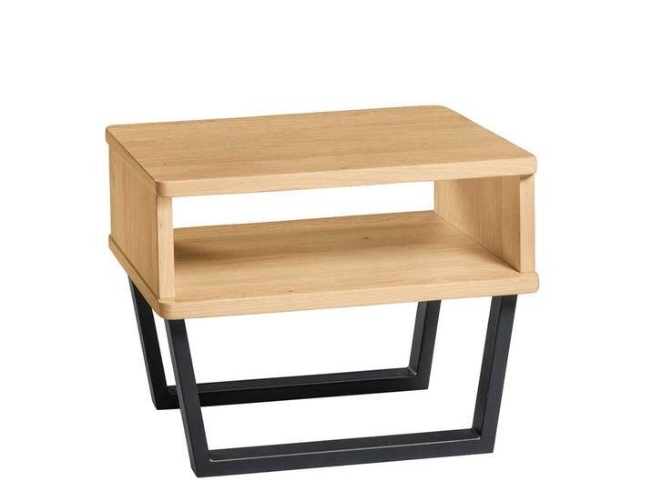 Nachttisch aus Eiche Massivholz und Metall Industry und Loft Stil von Pharao24.de