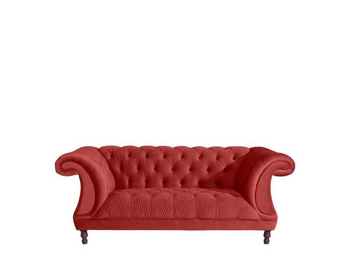 Neo Barock Couch in Ziegel Rot Samtvelours 200 cm breit von Pharao24.de