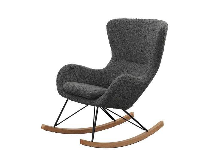 Ohren Schaukelsessel in Grau Webplüsch Skandi Design von Pharao24.de
