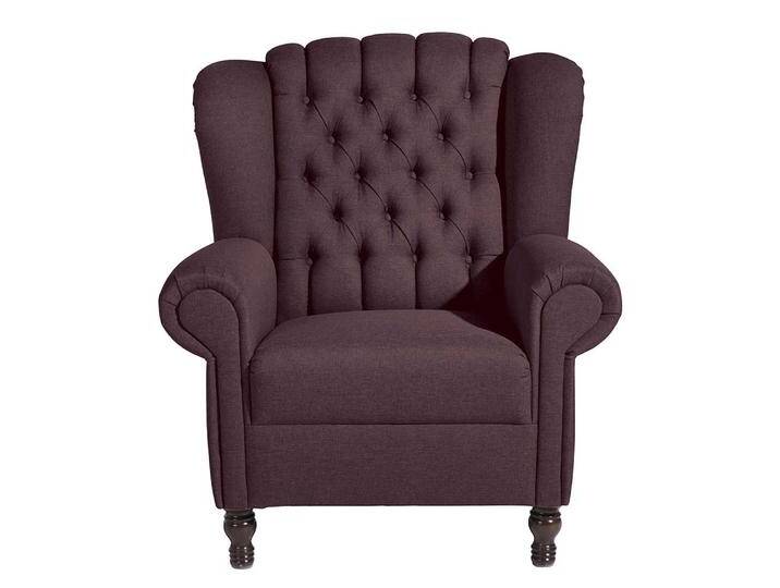 Ohrenbackensessel Chesterfield in Bordeaux Federkern Polsterung von Pharao24.de
