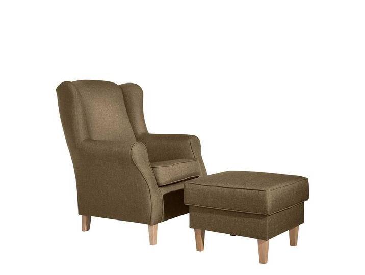 Ohrenbackensessel in Beige aus Flachgewebe optional mit Hocker Ohrenbackensessel in Beige aus Flachgewebe optional mit Hocker von Pharao24.de