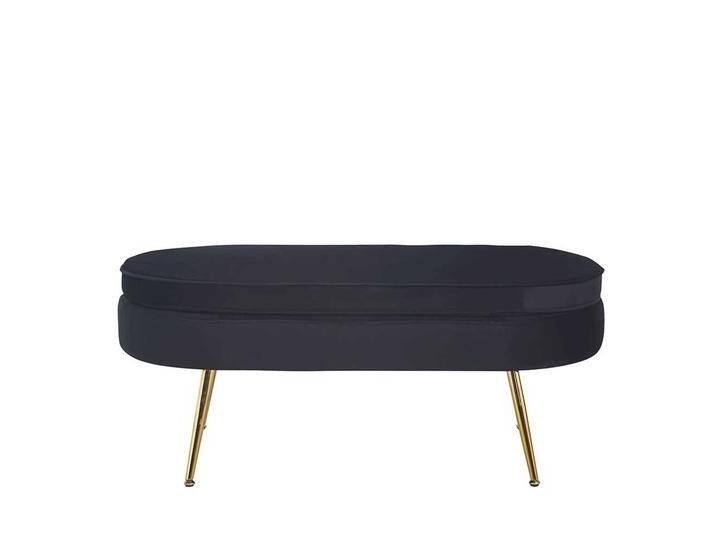 Ovaler Hocker in Schwarz Goldfarben von Pharao24.de