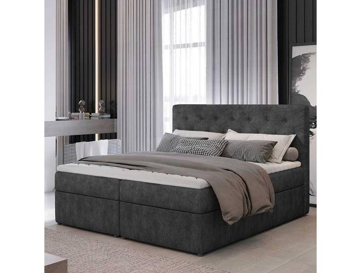 Polsterbett Boxbett in Dunkelgrau 115 cm hoch von Pharao24.de