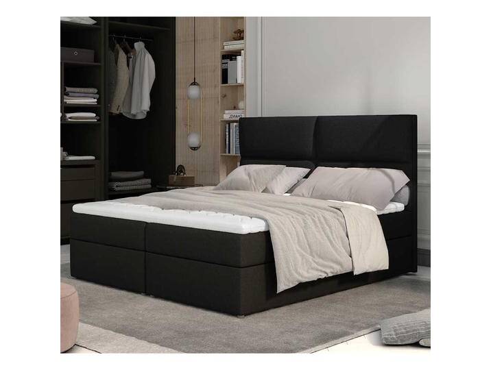 Polsterbett Boxspringbett in Schwarzbraun aus Webstoff von Pharao24.de