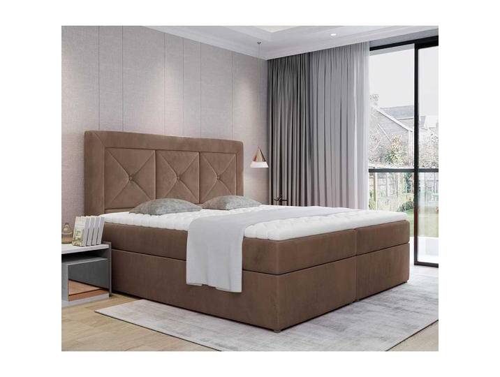 Polsterbett Doppelbett aus Samt in Hellbraun Polsterbett Doppelbett aus Samt in Hellbraun von Pharao24.de