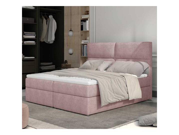 Polsterbett Doppelbett in Hellrosa aus Webstoff Polsterbett Doppelbett in Hellrosa aus Webstoff von Pharao24.de