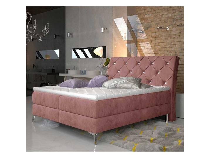 Polsterbett Doppelbett in Rosenholz aus Velours Polsterbett Doppelbett in Rosenholz aus Velours von Pharao24.de