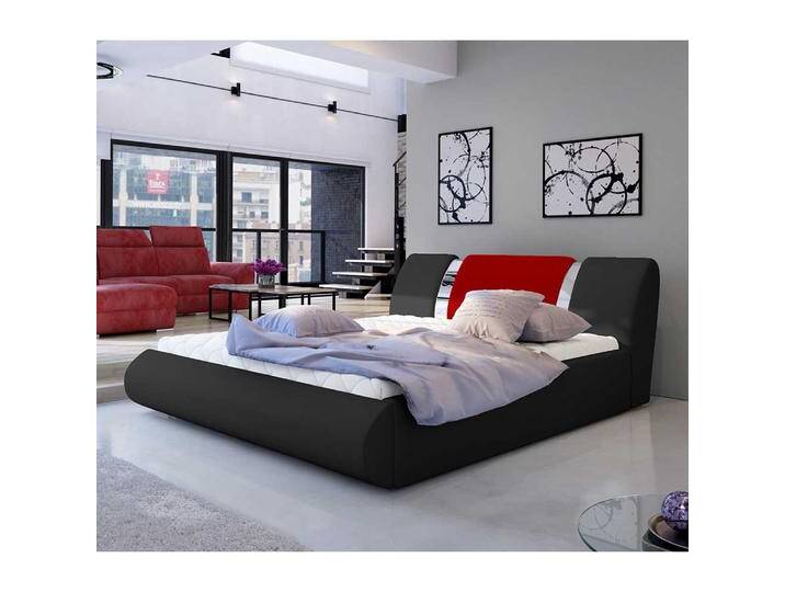 Polsterbett Doppelbett in Schwarz aus Kunstleder Polsterbett Doppelbett in Schwarz aus Kunstleder von Pharao24.de