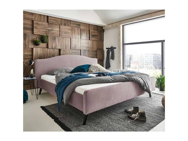 Polsterbett in Altrosa Velours modern von Pharao24.de