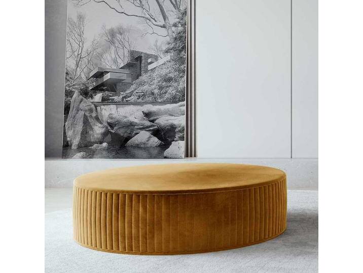 Polsterhocker Beistellhocker aus Samt in runder Form Polsterhocker Beistellhocker aus Samt in runder Form von Pharao24.de