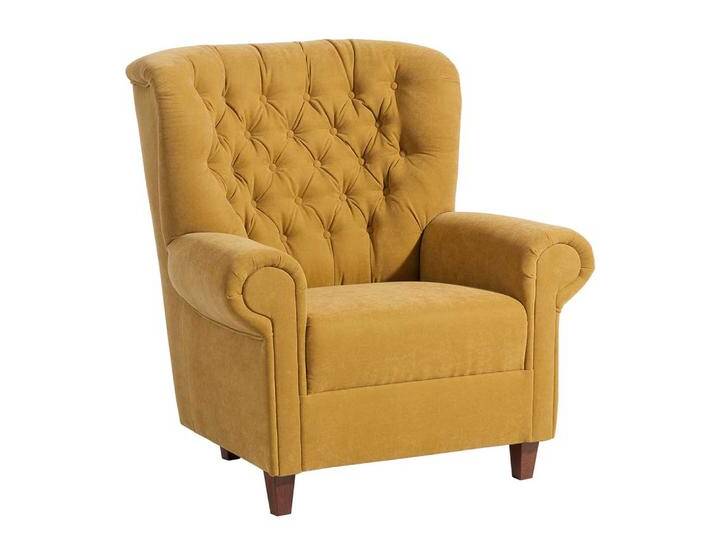 Polstersessel Chesterfield modern in Gelb Federkern Polsterung Polstersessel Chesterfield modern in Gelb Federkern Polsterung von Pharao24.de