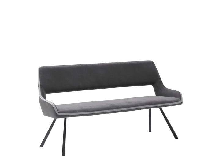 Polstersitzbank, Dunkelgrau, 155x63x90 cm, Microfaser & Metall, Mit Rückenlehne, Modern Polstersitzbank, Dunkelgrau, 155x63x90 cm, Microfaser & Metall, Mit Rückenlehne, Modern von Pharao24.de
