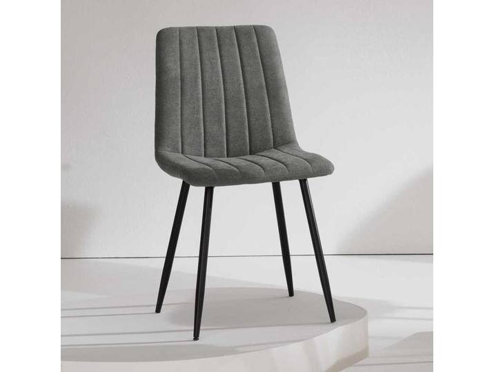 Polsterstühle Dunkelgrau Stoff mit aufwendigen Steppungen 45 cm breit (4er Set) von Pharao24.de