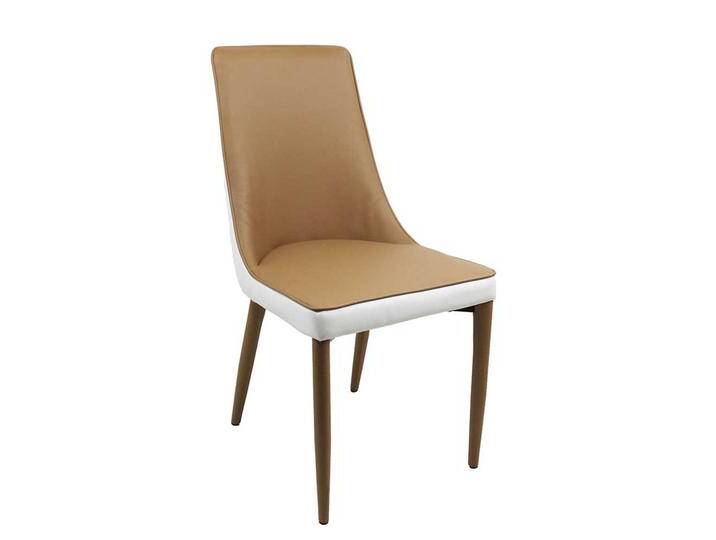 Polsterstühle Esszimmer Kunstlederbezug Hellbraun & Weiß (2er Set) von Pharao24.de