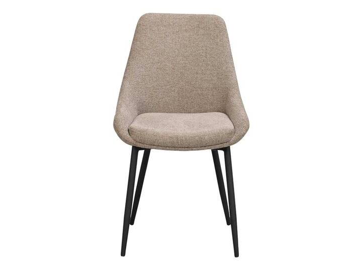 Polsterstuhl, Beige & Schwarz, 49x55x85 cm, Webstoff & Metall, Modern von Pharao24.de