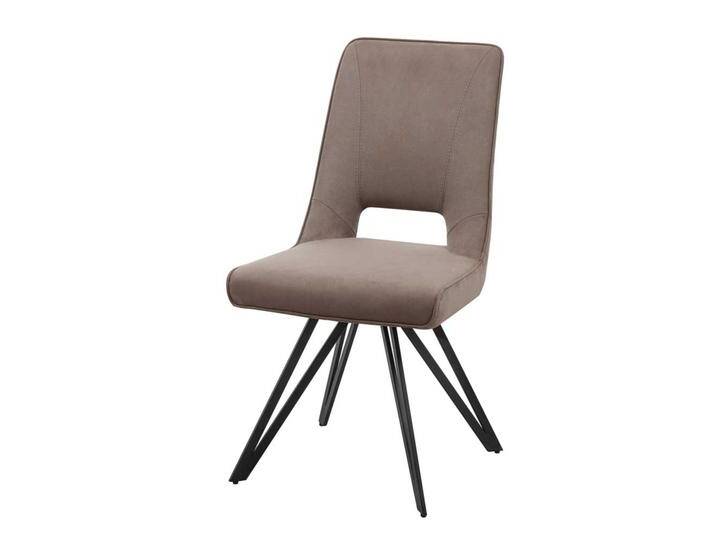 Polsterstühle Esszimmer in Taupe und Schwarz hoher Lehne (2er Set) von Pharao24.de
