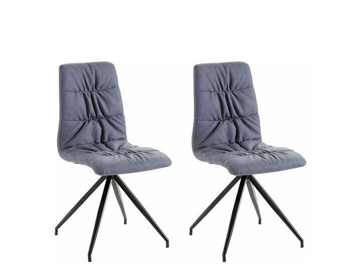 Polsterstuehle Esszimmer mit aufwendigen Steppungen Blaugrau (2er Set) von Pharao24.de