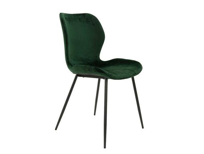 Polsterstühle in Dunkelgrün Samt 45 cm Sitzhöhe (4er Set) von Pharao24.de