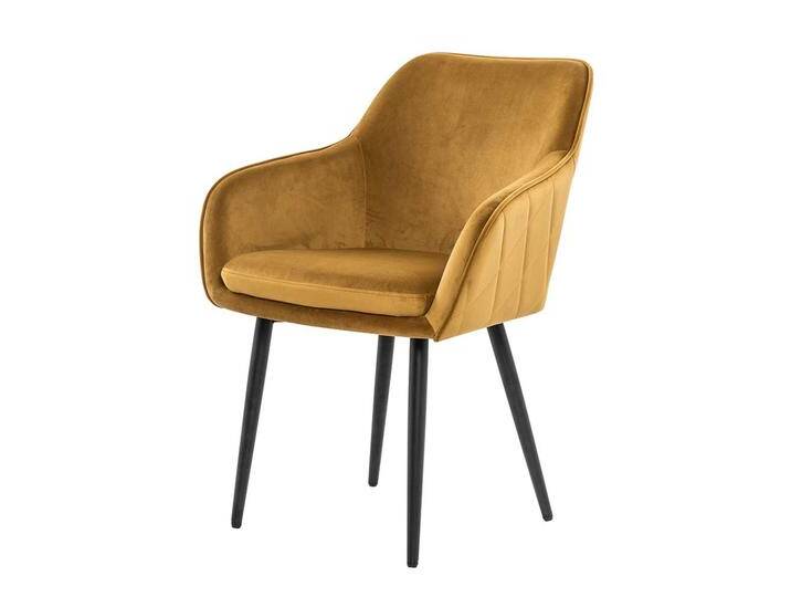Polsterstühle in Gelb Samt Retro Design von Pharao24.de