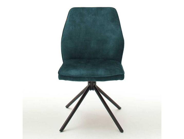 Polsterstuhl, Petrol, 52x64x89 cm, Velours & Metall, Drehbar, Modern von Pharao24.de