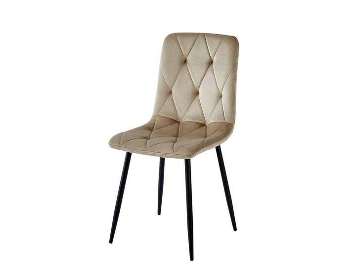 Polsterstühle modern Taupe mit Samt Bezug Gestell aus Metall (4er Set) von Pharao24.de
