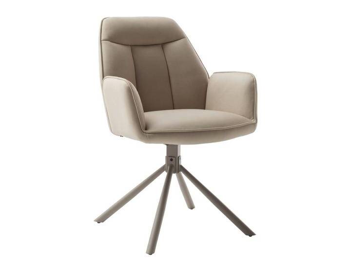 Polsterstuhl Armlehnstuhl in Taupe und Cappuccino (2er Set) von Pharao24.de