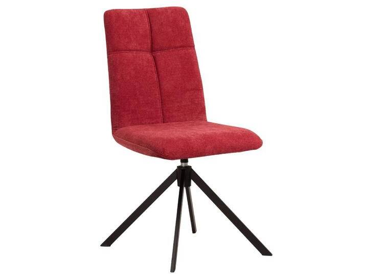 Polsterstuhl, Rot & Schwarz, 47x60x92 cm, Microfaser & Metall, 2er Set, Modern von Pharao24.de