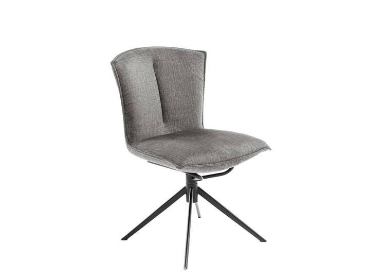 Polsterstuhl Esszimmer Esstischstuhl in Anthrazit mit Gestell aus Metall (2er Set) von Pharao24.de