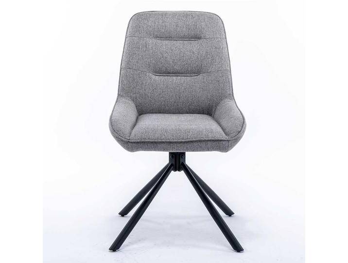 Polsterstuhl Esszimmer Set grau mit Gestell aus Metall drehbar (2er Set) von Pharao24.de