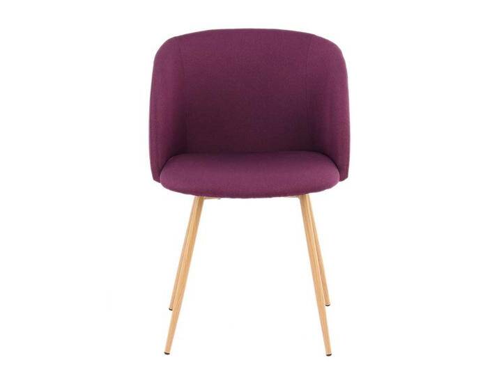 Polsterstuhl Set in Violett Webstoff Metallgestell in Naturfarben (2er Set) von Pharao24.de