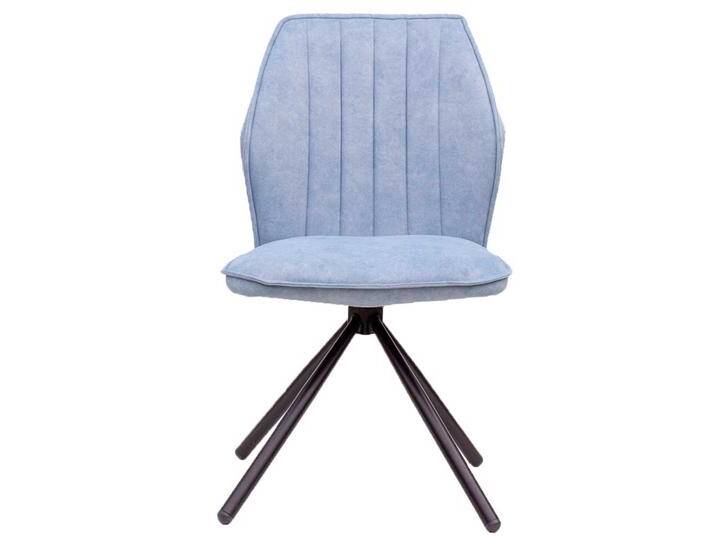 Polsterstuhl hellblau in modernem Design Gestell aus Metall (2er Set) von Pharao24.de