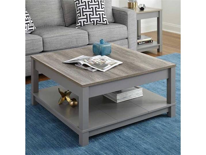 Quadratischer Wohnzimmer Tisch in Holz Optik verwittert Landhausstil Quadratischer Wohnzimmer Tisch in Holz Optik verwittert Landhausstil von Pharao24.de