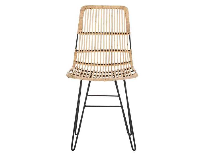 Rattan Stühle in Beige Metallgestell (2er Set) von Pharao24.de