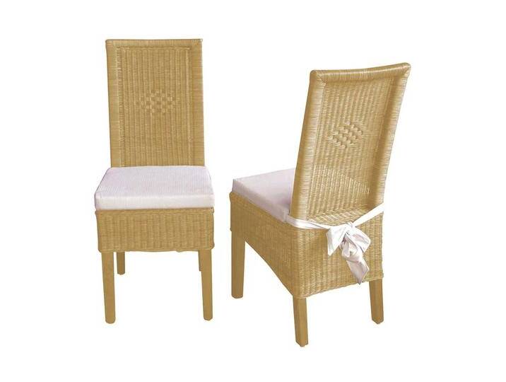 Rattanstuhl Set in Beige Esszimmer (2er Set) von Pharao24.de