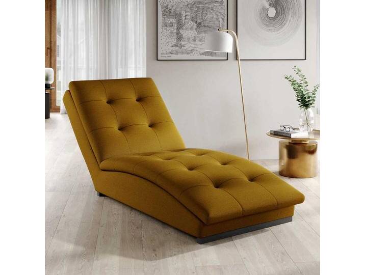 Relaxliege Loungeliege in Gelb mit Punktsteppungen von Pharao24.de