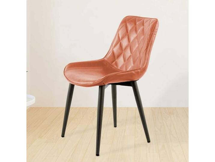 Retro Esszimmerstuhl in Cognac Braun Kunstleder Metallgestell in Schwarz (2er Set) von Pharao24.de