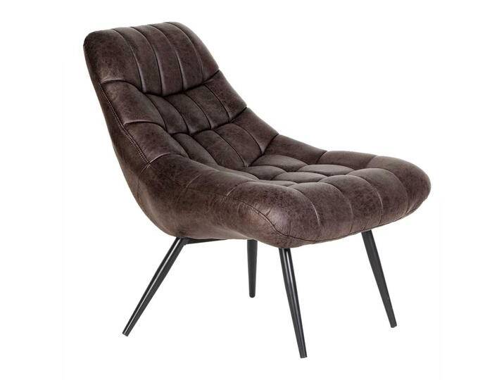 Retro Lounge Sessel aus Vintage Kunstleder Vierfußgestell aus Metall von Pharao24.de